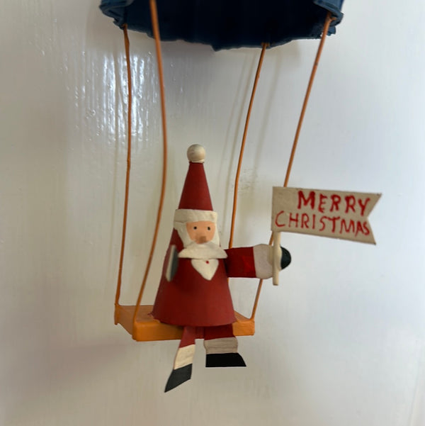 Shoeless Joe – Parachuting Santa - Christmas Tree Hanging Ornament