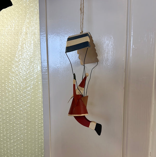 Shoeless Joe - Paragliding Santa - Christmas Tree Hanging Ornament