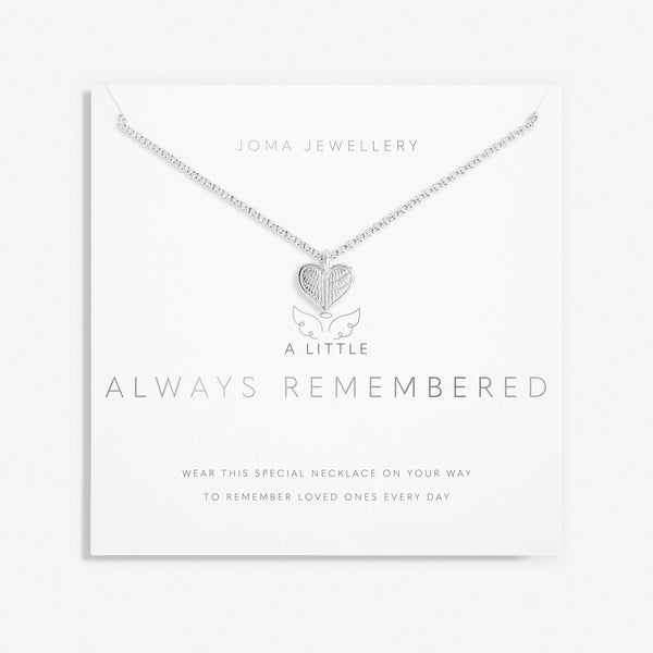 Joma A Little "Always Remembered" Angels Wings Heart Necklace