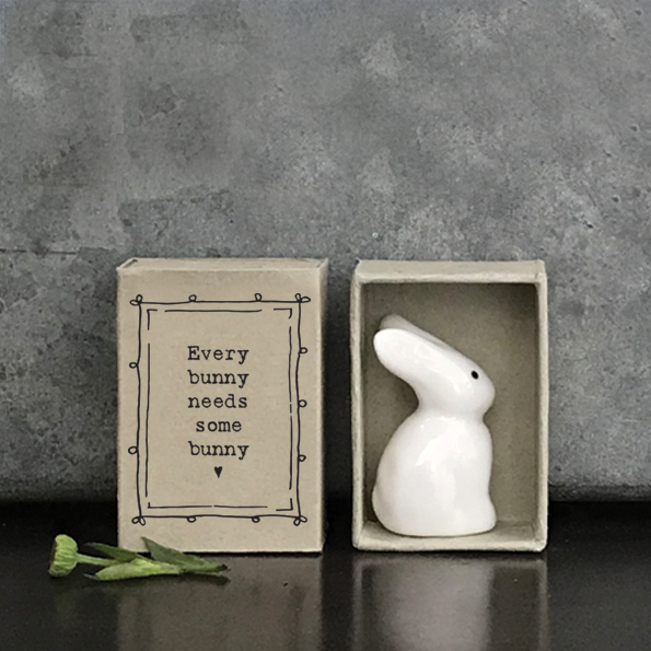 East Of India Ceramic Bunny 'Every Bunny Needs Some Bunny' Matchbox Gift