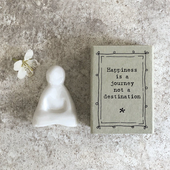 East Of India Ceramic Buddha 'Happiness Is A Journey Not A Destination' Matchbox Gift