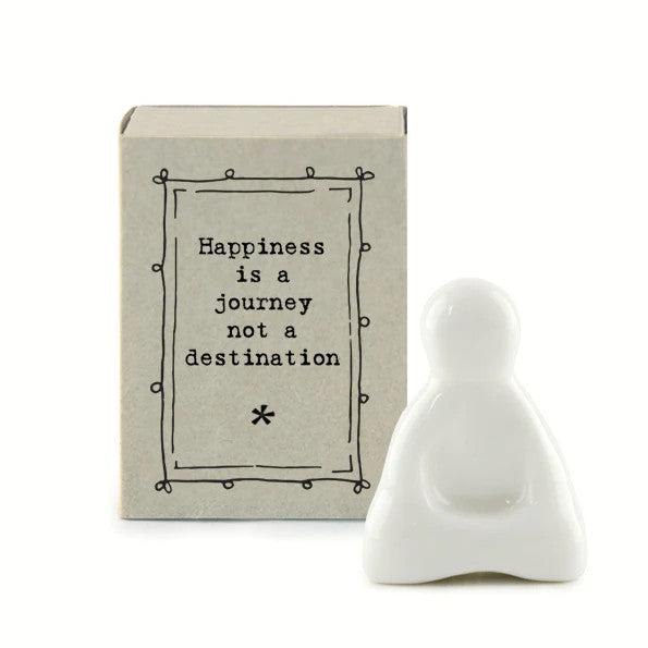 East Of India Ceramic Buddha 'Happiness Is A Journey Not A Destination' Matchbox Gift