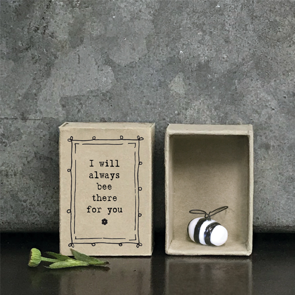 East Of India Ceramic Bee 'I Will Always Bee There For You' Matchbox Gift