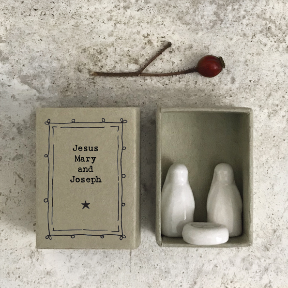 East Of India Ceramic 'Jesus Mary And Joseph' Matchbox Gift