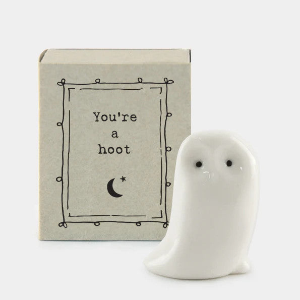 East Of India Ceramic Owl 'You're A Hoot' Matchbox Gift