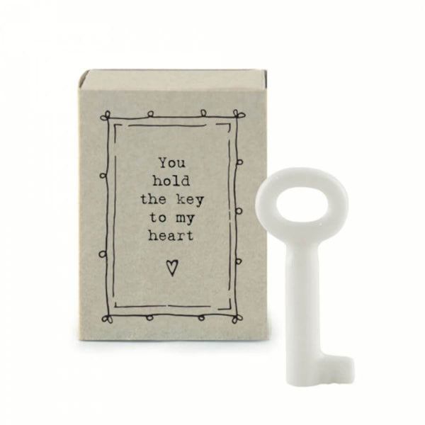 East Of India Ceramic Key 'You Hold The Key To My Heart' Matchbox Gift