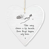 East Of India Heart 'Take Every Chance...' Hanging Ornament