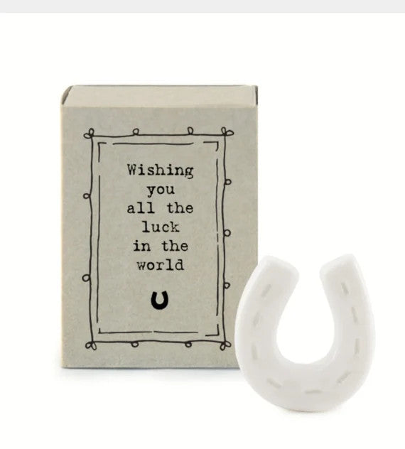 East Of India 'Wishing You All The Luck In The World' Porcelain Horseshoe