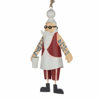 Shoeless Joe - Hipster Santa - Christmas Tree Hanging Ornament