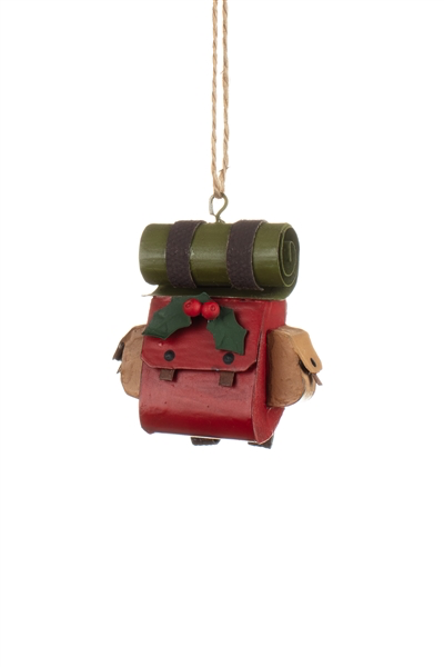 Shoeless Joe – Christmas Holly Rucksack - Christmas Tree Hanging Ornament