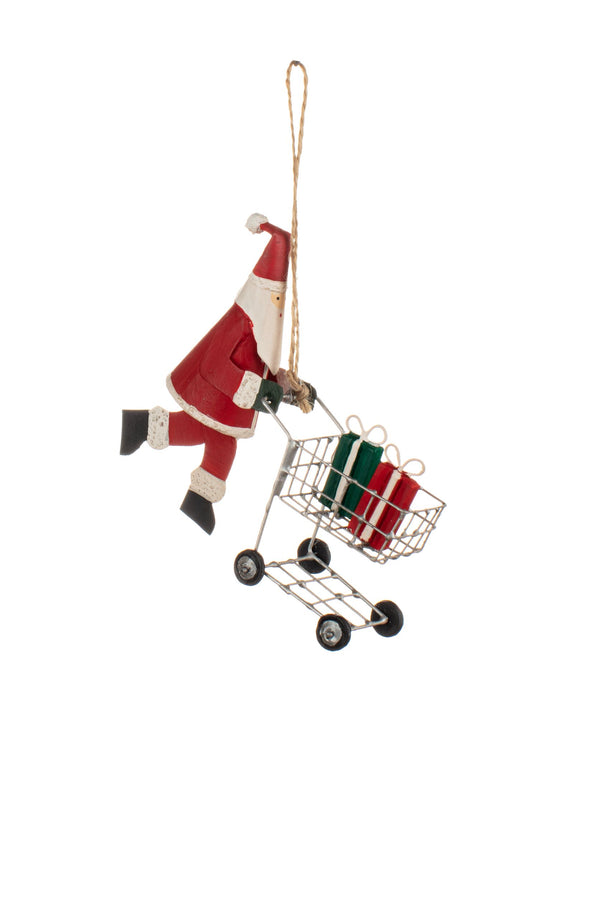 Shoeless Joe – Shopping Santa - Christmas Tree Hanging Ornament