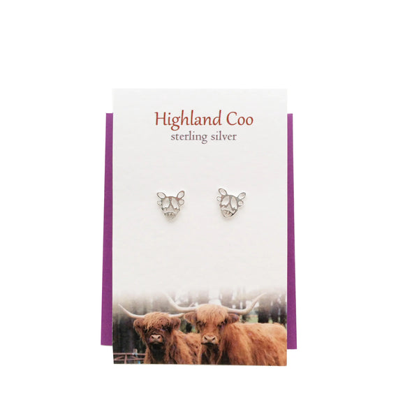 Silver Studio - Sterling Silver Highland Cow studs