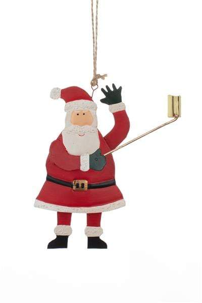 Shoeless Joe – Selfie Santa - Christmas Tree Hanging Ornament