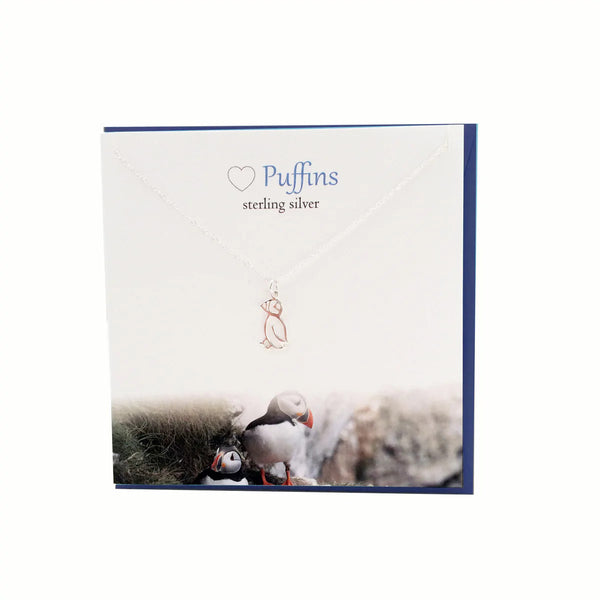 The Silver Studio - Sterling Silver Puffin necklace